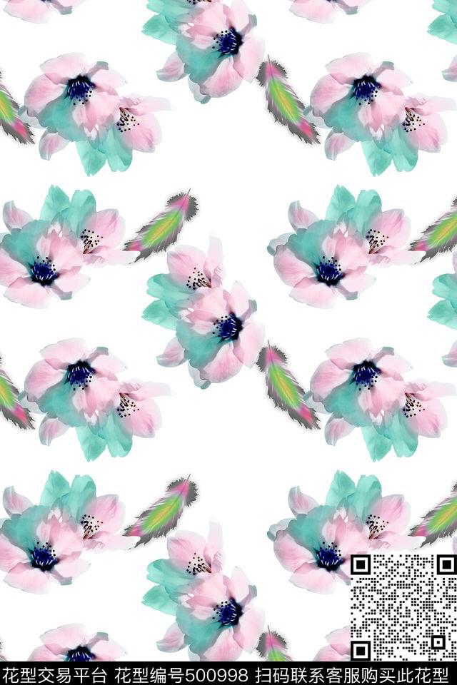 手绘水彩水墨数码印花华亿平台下载（图片编号: 500998） - 瓦栏（Walan）