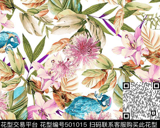 现代花卉数码数码印花华亿平台下载（图片编号: 501015） - 瓦栏（Walan）