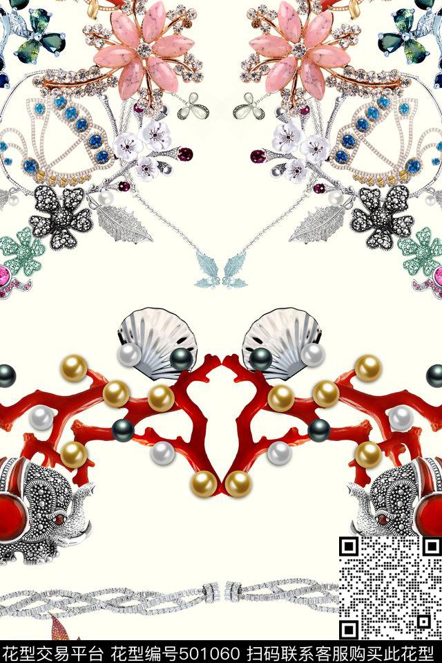 写实珠宝、宝石、珊瑚、大象男装、卡通、矢量图数码印花华亿平台下载（图片编号: 501060） - 瓦栏（Walan）