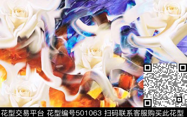 田园风油彩数码印花华亿平台下载（图片编号: 501063） - 瓦栏（Walan）