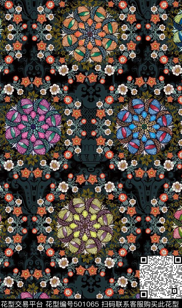 中国风潮流时尚大牌女装数码印花华亿平台下载（图片编号: 501065） - 瓦栏（Walan）