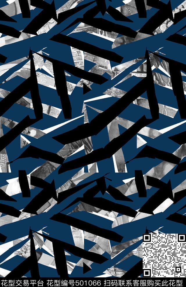 潮流时尚乱纹几何男装数码印花华亿平台下载（图片编号: 501066） - 瓦栏（Walan）