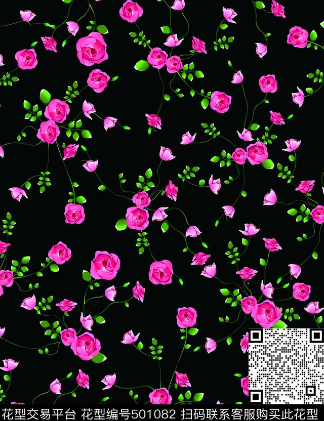 花卉时尚叶子传统印花华亿平台下载（图片编号: 501082） - 瓦栏（Walan）