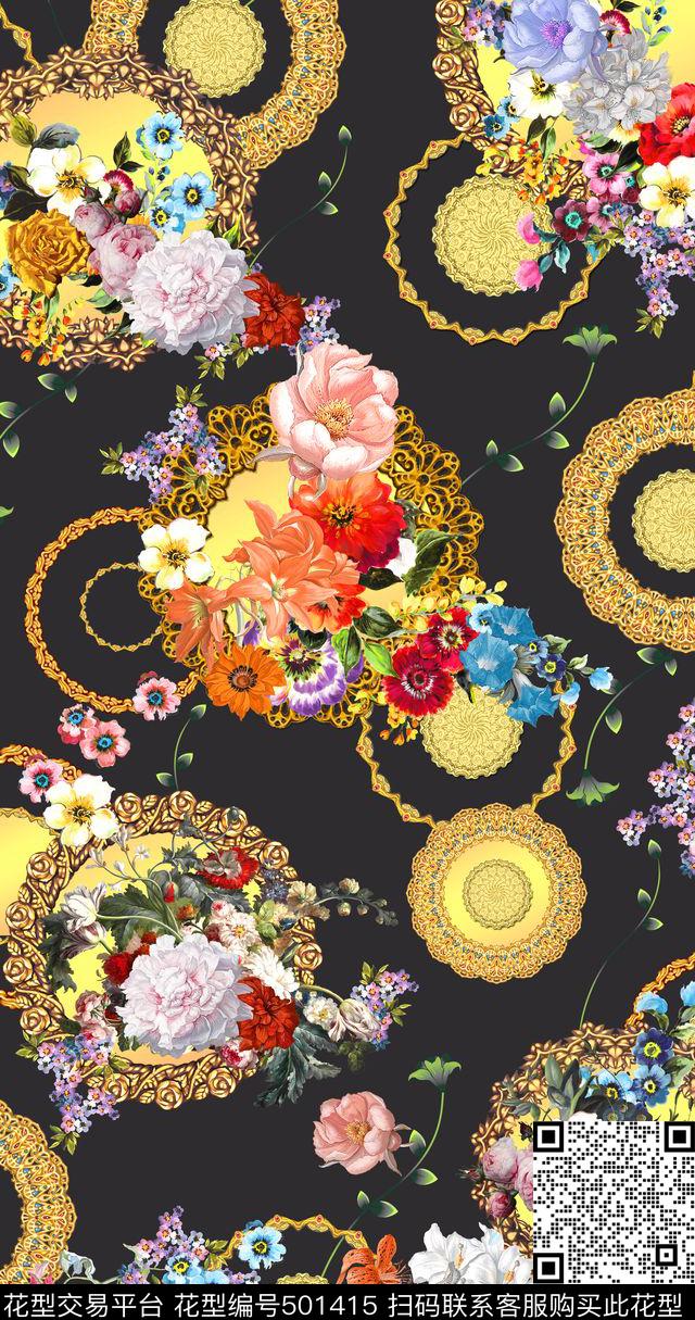 手绘油画、圆形男装、卡通、矢量图数码印花华亿平台下载（图片编号: 501415） - 瓦栏（Walan）