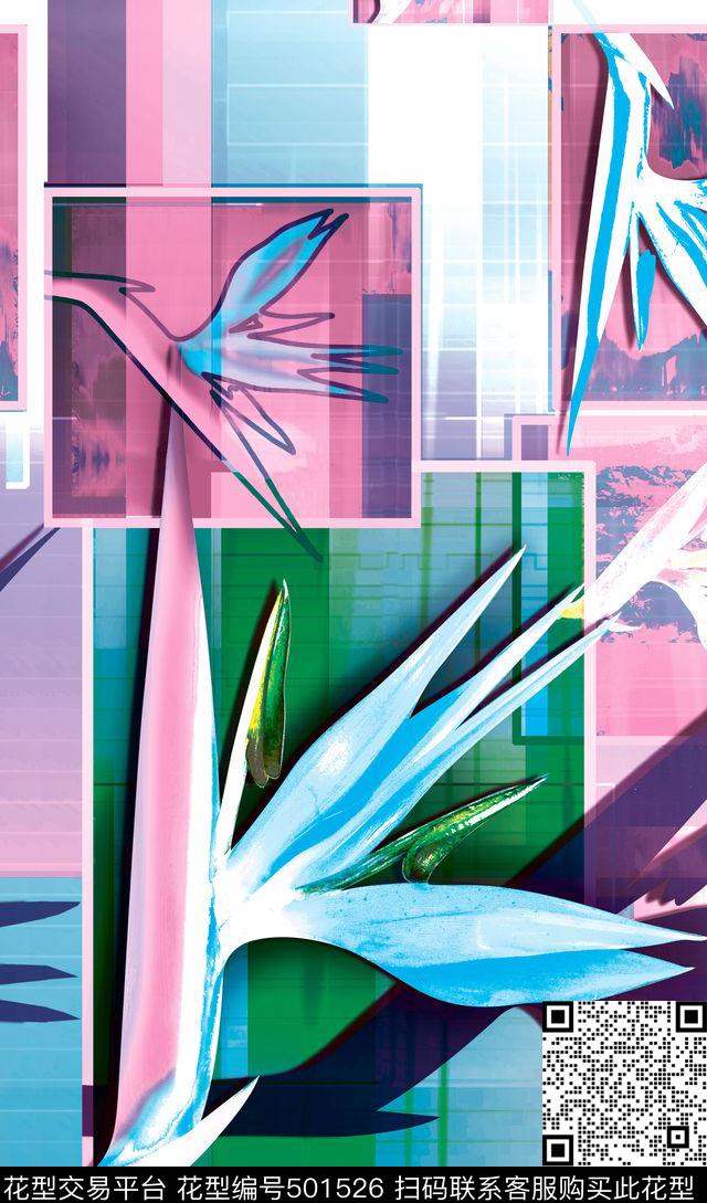 原创优雅几何数码印花华亿平台下载（图片编号: 501526） - 瓦栏（Walan）