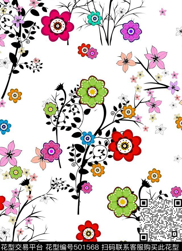 韩国插画女装传统印花华亿平台下载（图片编号: 501568） - 瓦栏（Walan）