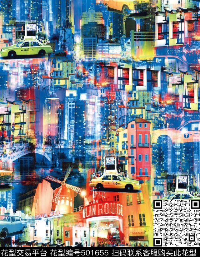 欧美创意时尚数码印花华亿平台下载（图片编号: 501655） - 瓦栏（Walan）