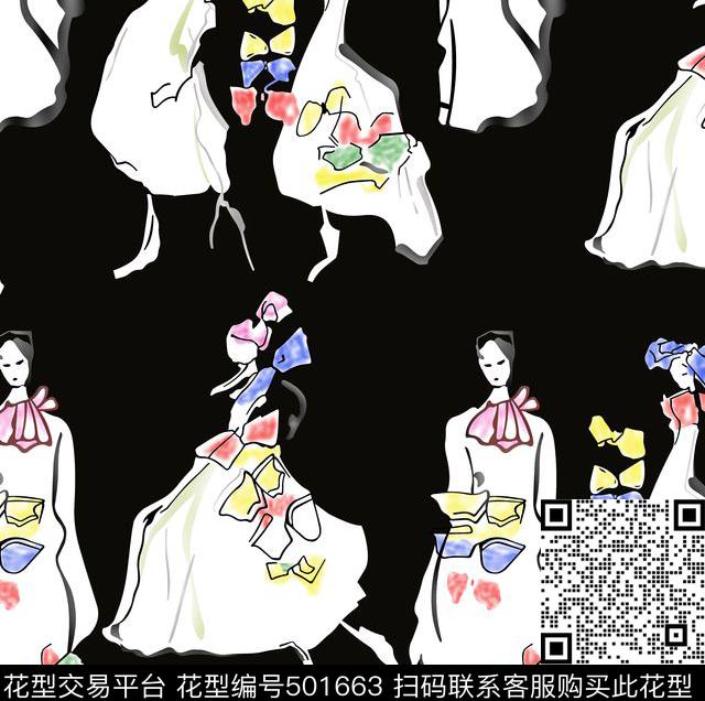 创意欧美时尚数码印花华亿平台下载（图片编号: 501663） - 瓦栏（Walan）