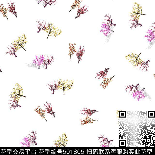 创意时尚小碎花数码印花华亿平台下载（图片编号: 501805） - 瓦栏（Walan）