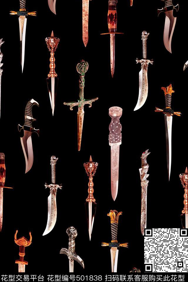 时尚高贵复古宫廷欧美兵器男装女装围巾匕首古典大牌爆款几何时尚高贵复古宫廷欧美兵器匕首爆款男装围巾几何H【抽象】数码印花华亿平台下载（图片编号: 501838） - 瓦栏（Walan）