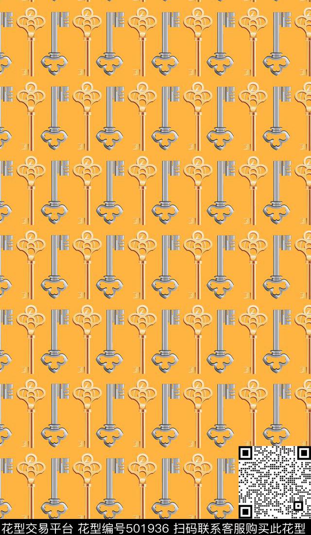 几何抽象钥匙创意设计数码印花布匹面料家访箱包沙发布窗帘图案设计传统印花华亿平台下载（图片编号: 501936） - 瓦栏（Walan）