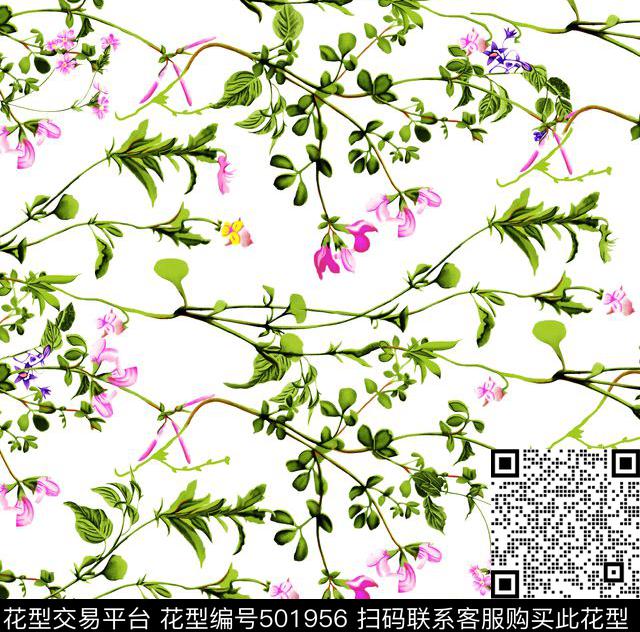 现代花卉时装传统印花华亿平台下载（图片编号: 501956） - 瓦栏（Walan）