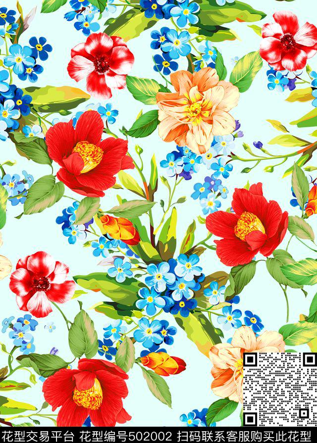欧美手绘素雅大牌花卉乱花男装女装围巾泳衣内衣植物小花小碎花田园欧美手绘素雅大牌花卉乱花男装女装围巾泳衣内衣植物小花小碎花田园I【花卉】数码印花华亿平台下载（图片编号: 502002） - 瓦栏（Walan）