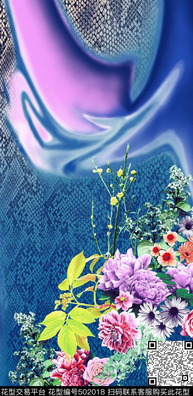 花卉蕾丝时装数码印花华亿平台下载（图片编号: 502018） - 瓦栏（Walan）