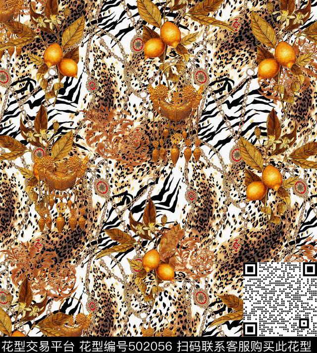 豹纹大气富丽数码印花华亿平台下载（图片编号: 502056） - 瓦栏（Walan）