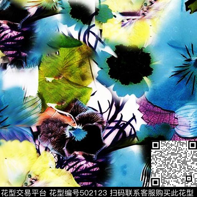 男装女装冬装水彩水墨花卉时尚大牌新潮数码印花华亿平台下载（图片编号: 502123） - 瓦栏（Walan）