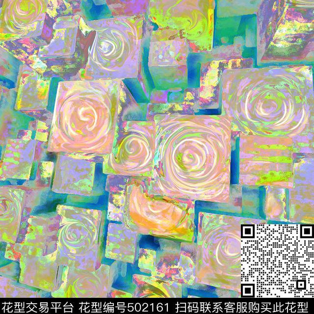 抽象立体传统工艺F几何条纹数码印花华亿平台下载（图片编号: 502161） - 瓦栏（Walan）