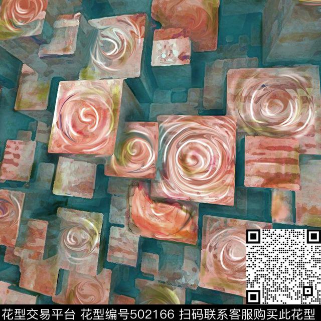 抽象立体传统工艺F几何条纹数码印花华亿平台下载（图片编号: 502166） - 瓦栏（Walan）