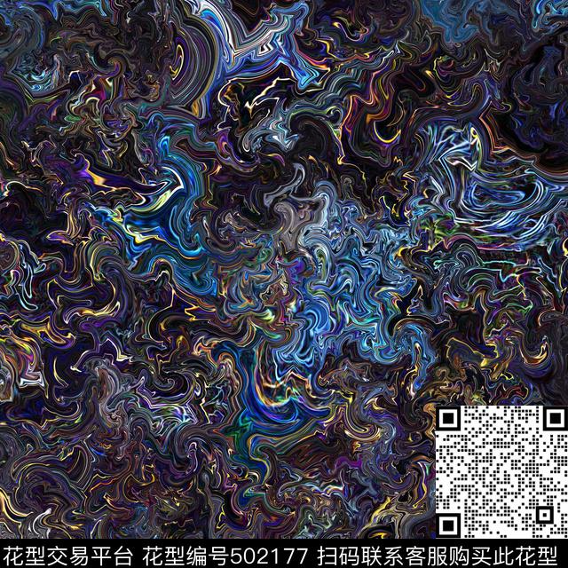 G抽象未来时尚未来感数码印花华亿平台下载（图片编号: 502177） - 瓦栏（Walan）