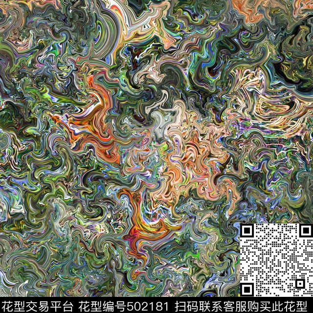 G抽象未来时尚未来感数码印花华亿平台下载（图片编号: 502181） - 瓦栏（Walan）