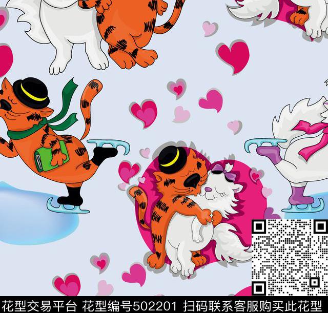 儿童卡通加菲猫波斯猫玩具猫数码印花华亿平台下载（图片编号: 502201） - 瓦栏（Walan）