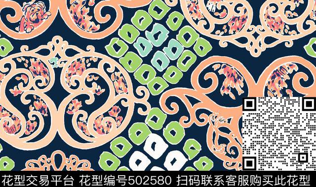 方格几何民族传统印花华亿平台下载（图片编号: 502580） - 瓦栏（Walan）