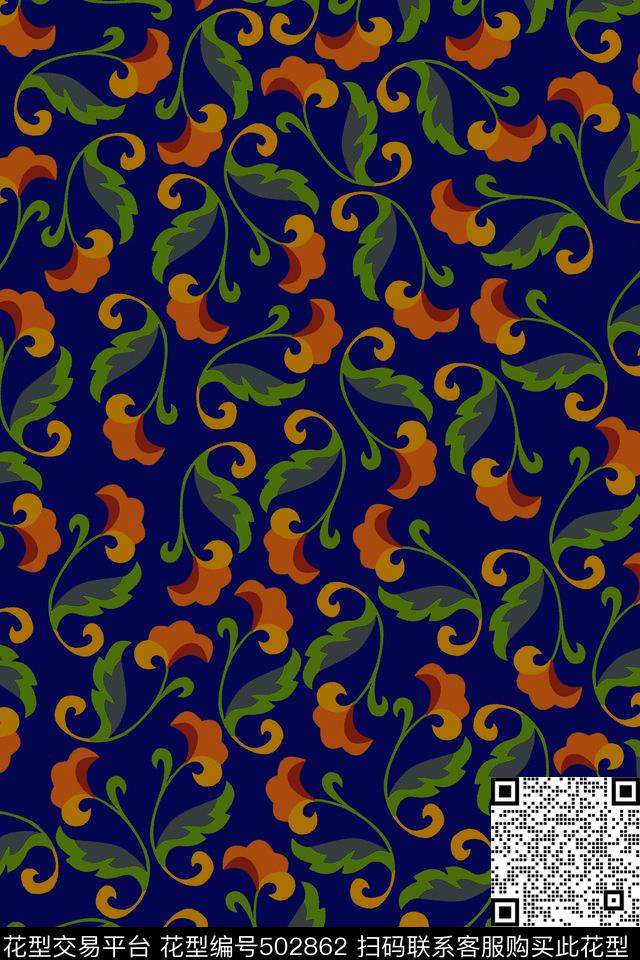 复古花卉墙纸艺术传统印花华亿平台下载（图片编号: 502862） - 瓦栏（Walan）