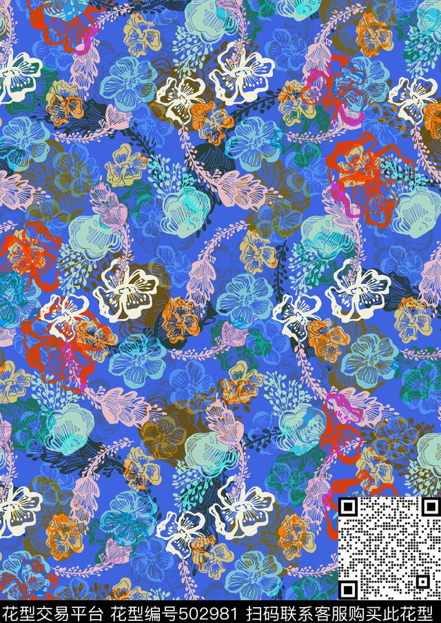 FlowersMarineSea传统印花华亿平台下载（图片编号: 502981） - 瓦栏（Walan）