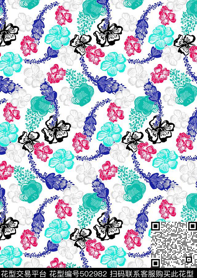 FlowersMarineSea传统印花华亿平台下载（图片编号: 502982） - 瓦栏（Walan）