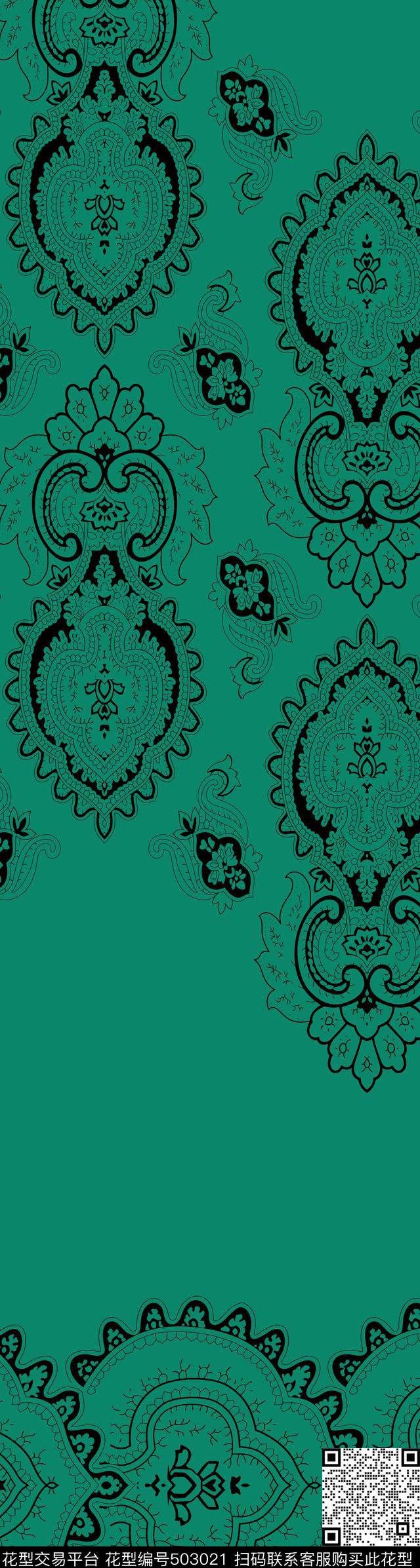 现代几何琵琶花传统印花华亿平台下载（图片编号: 503021） - 瓦栏（Walan）