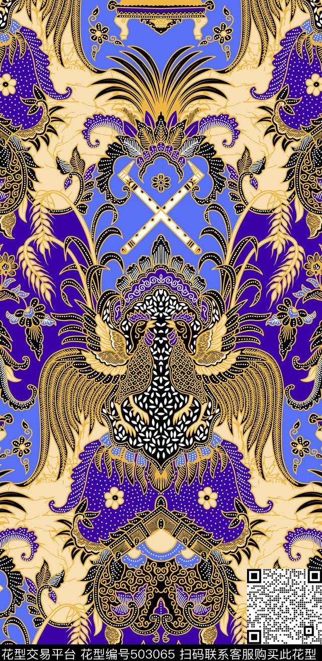设计图案印花纺织品传统印花华亿平台下载（图片编号: 503065） - 瓦栏（Walan）