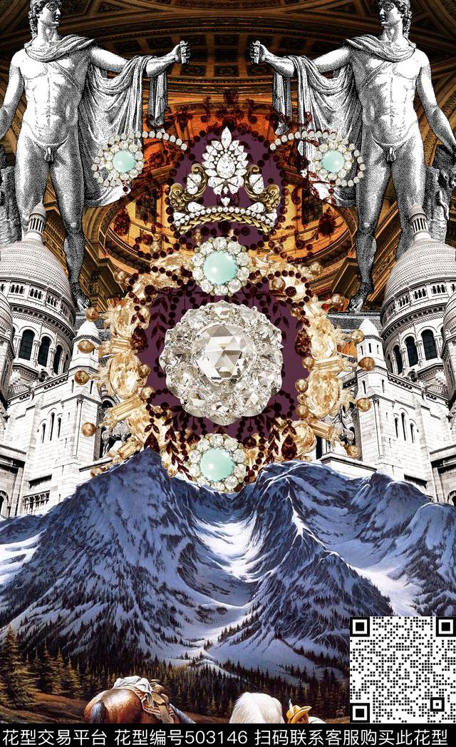 潮流时尚欧式大卫定位数码印花数码印花华亿平台下载（图片编号: 503146） - 瓦栏（Walan）