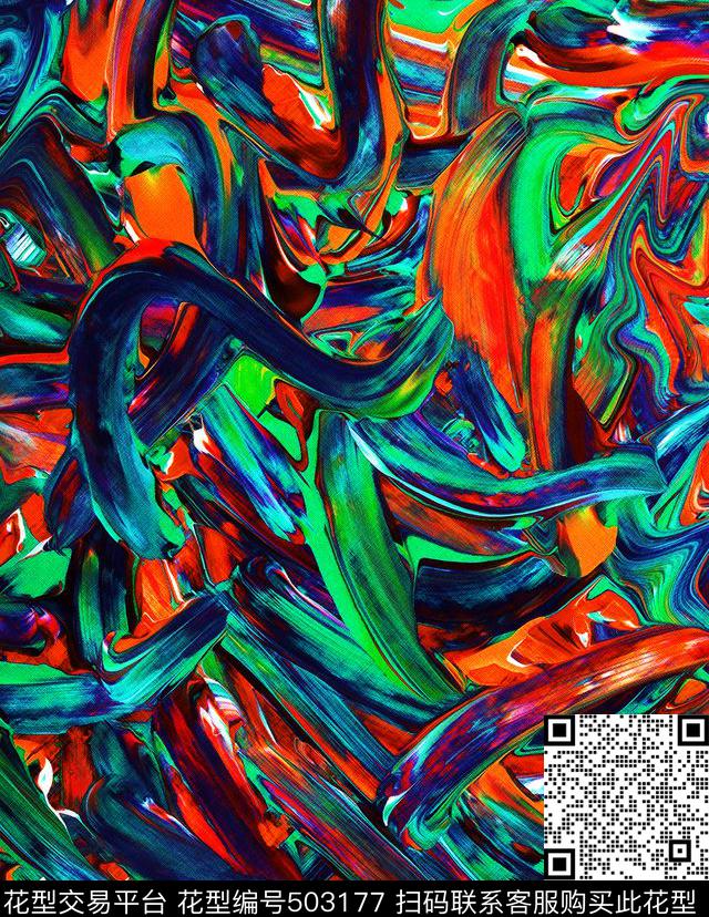 热带交响油画数码印花华亿平台下载（图片编号: 503177） - 瓦栏（Walan）