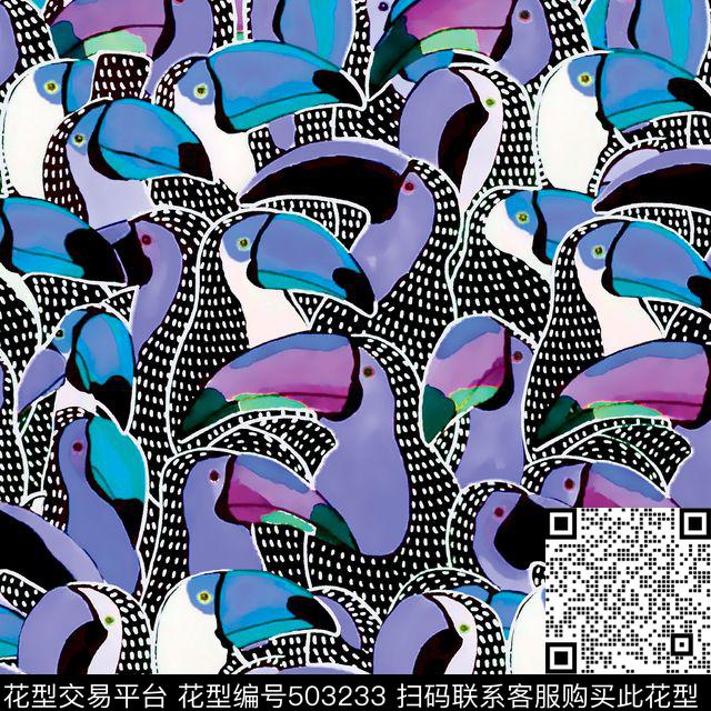 原创动物优雅数码印花华亿平台下载（图片编号: 503233） - 瓦栏（Walan）