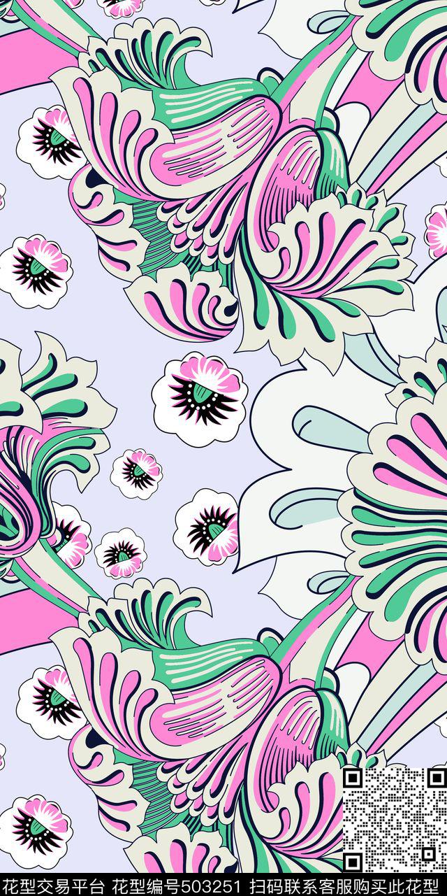 潮流时尚风格化时尚传统莫里斯传统印花华亿平台下载（图片编号: 503251） - 瓦栏（Walan）