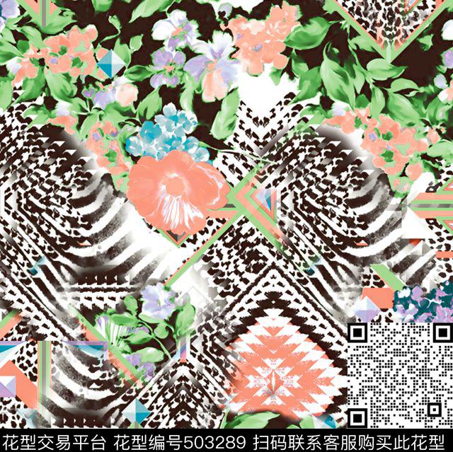 原创花卉优雅数码印花华亿平台下载（图片编号: 503289） - 瓦栏（Walan）