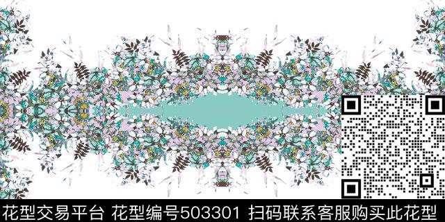 原创花卉优雅数码印花华亿平台下载（图片编号: 503301） - 瓦栏（Walan）