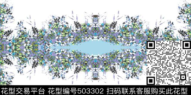 原创花卉优雅数码印花华亿平台下载（图片编号: 503302） - 瓦栏（Walan）