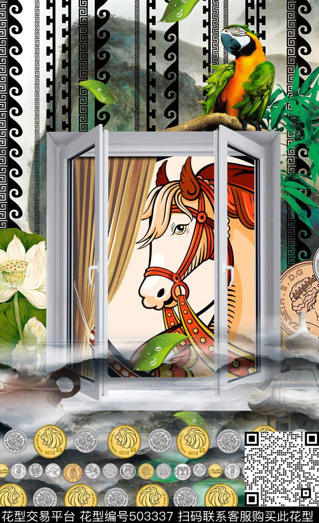 潮流时尚创意定位空间立体数码印花华亿平台下载（图片编号: 503337） - 瓦栏（Walan）