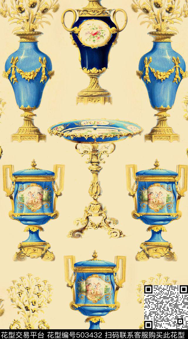 欧式宫廷规则数码印花华亿平台下载（图片编号: 503432） - 瓦栏（Walan）