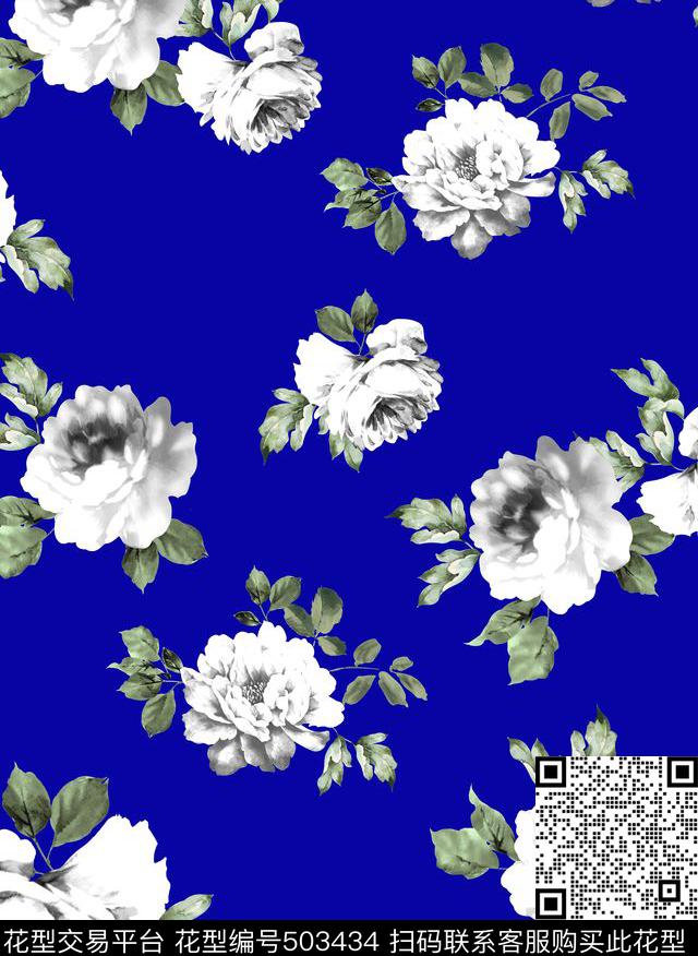 欧美花卉时尚数码印花华亿平台下载（图片编号: 503434） - 瓦栏（Walan）