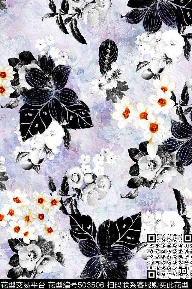 抽象底纹秋冬华亿平台数码花卉数码印花华亿平台下载（图片编号: 503506） - 瓦栏（Walan）