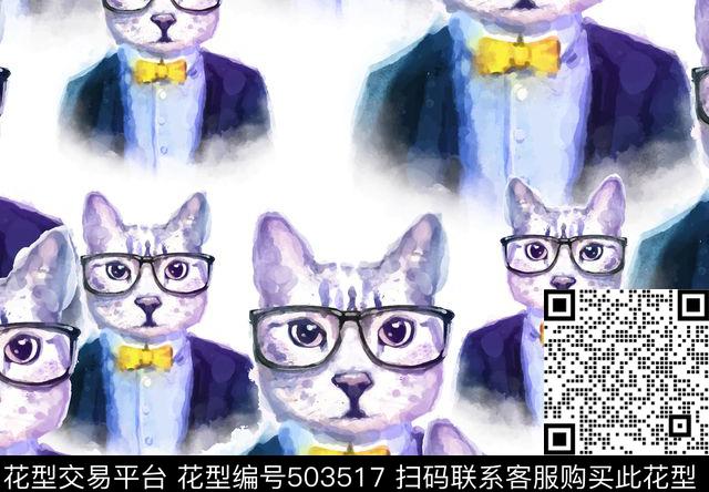 抽象写真猫人人群数码印花华亿平台下载（图片编号: 503517） - 瓦栏（Walan）