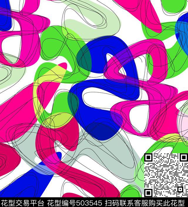 2016春夏明艳丝带几何线条传统印花华亿平台下载（图片编号: 503545） - 瓦栏（Walan）