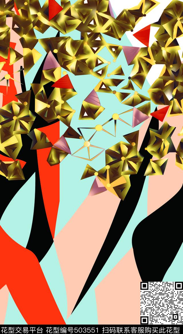 潮流欧美时尚数码印花华亿平台下载（图片编号: 503551） - 瓦栏（Walan）