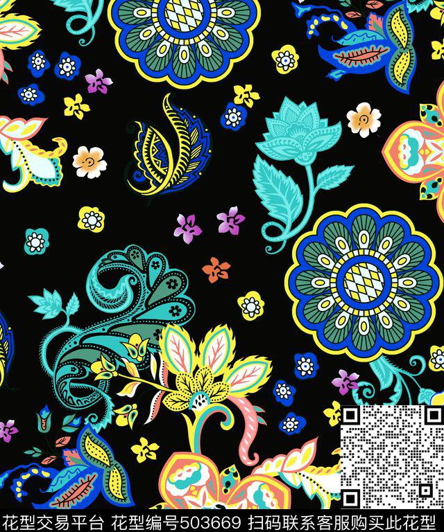 潮流欧美时尚传统印花华亿平台下载（图片编号: 503669） - 瓦栏（Walan）