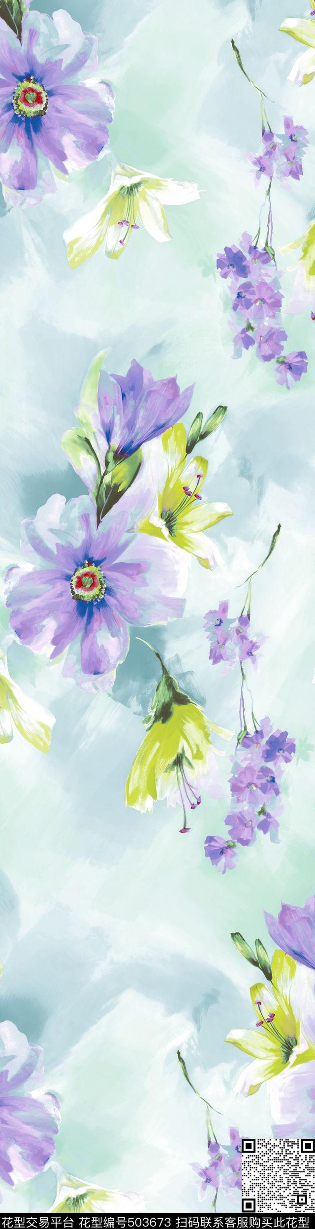 时尚家纺花朵底纹数码印花华亿平台下载（图片编号: 503673） - 瓦栏（Walan）