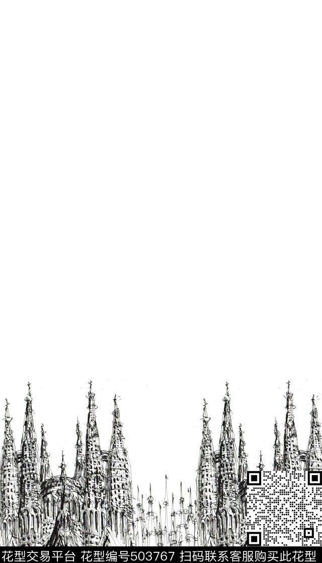 潮流复古钢笔画传统印花华亿平台下载（图片编号: 503767） - 瓦栏（Walan）