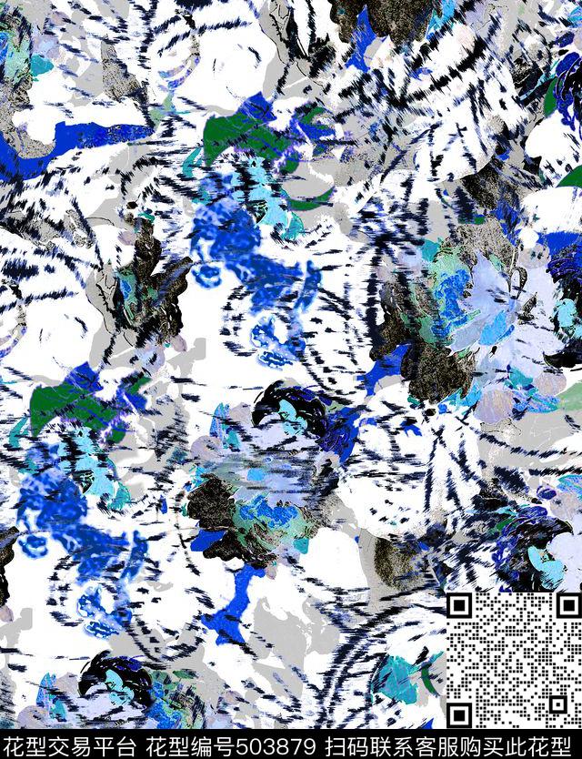 山石纹理花卉数码印花华亿平台下载（图片编号: 503879） - 瓦栏（Walan）