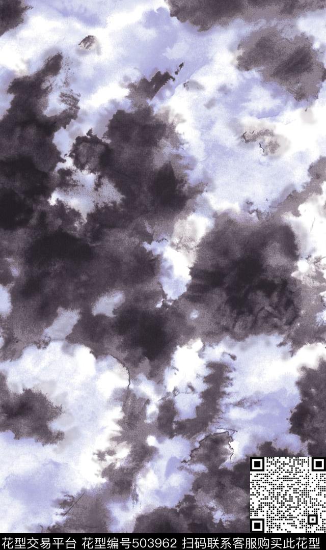 肌理水墨云彩传统印花华亿平台下载（图片编号: 503962） - 瓦栏（Walan）